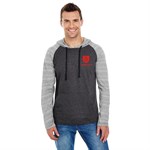 Burnside Adult Raglan Sleeve Striped Jersey Hooded T-Shirt